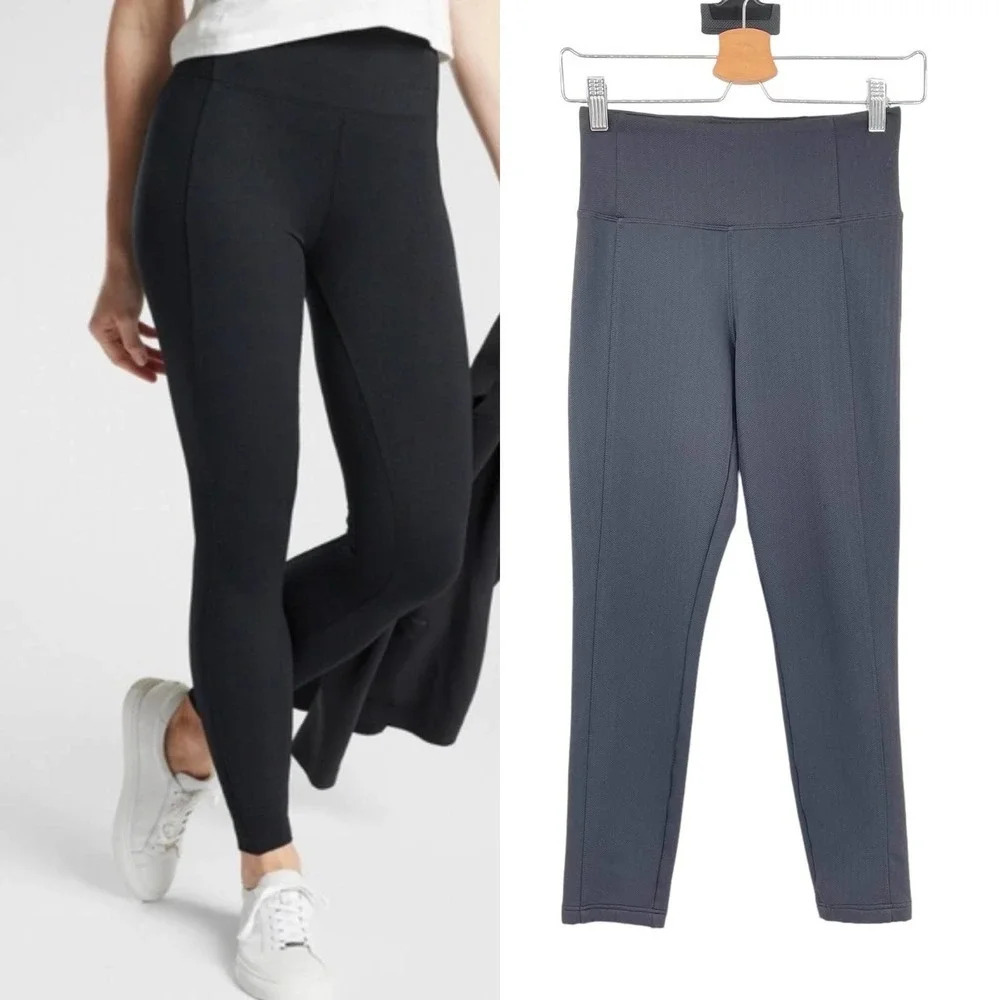 Athleta‎ Delancey Herringbone Tight in Black Gray Size XS
